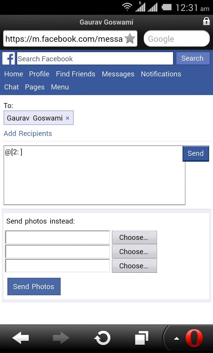 BLANK MESSAGES ON FB